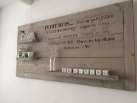 Wandbord In dit huis 2