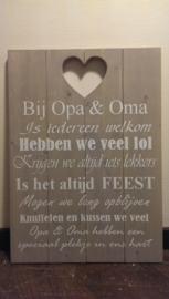 Tekstbord Bij opa en oma 4