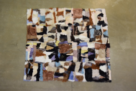 Toscaans schapenvachttapijt  patchwork  gekleurd  190 cm x  210 cm