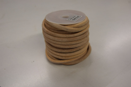 Rond lederlint op rol 6 mm dik en 10 meter lang naturel.