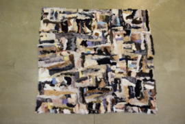Toscaans schapenvachttapijt  patchwork  gekleurd  190 cm x  210 cm