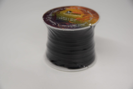 Rol plat kalf leder lint 3 mm zwart.