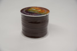 Rol plat kalf leder lint 3 mm bruin.