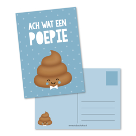 ach wat een POEPIE! (blauw) | kaarten