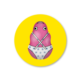 roze kikker | 5 ronde sinterklaasstickers