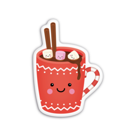 mok met warme chocolademelk en marshmallows | magneet