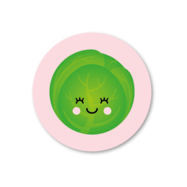 spruitje (roze) | 5 ronde stickers