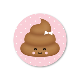 poepie (roze) | 5 ronde stickers