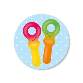 snoepsleutels | 5 ronde stickers