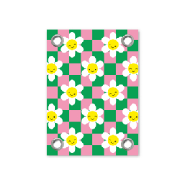 bloem patroon groen/roze | tuinposter