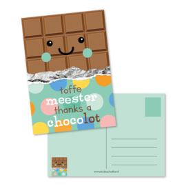toffe meester, thanks a chocoLOT | kaarten