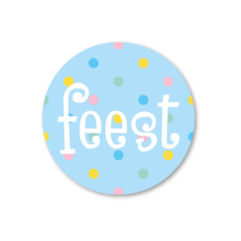 feest | 5 ronde stickers