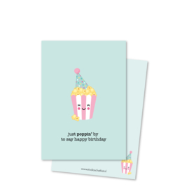 just POPPIN' by to say happy birthday (kleine afbeelding) | kaarten
