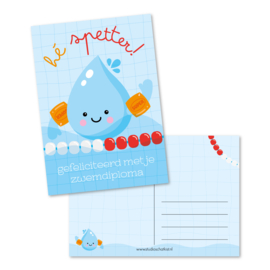 hé SPETTER, gefeliciteerd met je zwemdiploma | kaarten