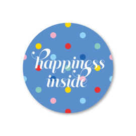 happiness inside | 5 ronde stickers