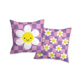 bloem paars/roze | buitenkussen vierkant
