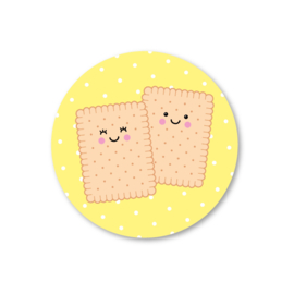 twee biscuitjes | 5 ronde stickers