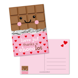 lieve juf, thanks a chocoLOT | kaarten
