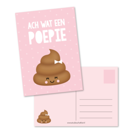 ach wat een POEPIE! (roze) | kaarten