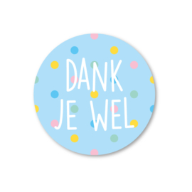 dank je wel | 5 ronde stickers