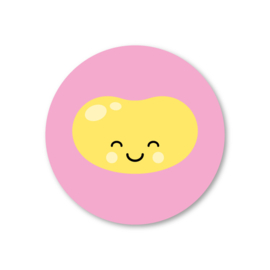 jelly bean, roze | 5 ronde stickers