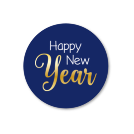 happy new year | 5 ronde kerststickers