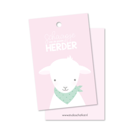 SCHAAPJE van de goede Herder (roze) | christelijke kadolabels