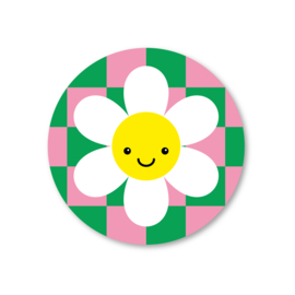 bloem groen/roze | onderzetter