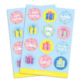 stickervel feest en kadootjes | stickervel A5