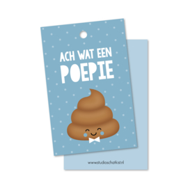 ach wat een POEPIE! (blauw) | kadolabels