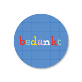 bedankt, ruit | 5 ronde stickers