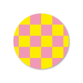 geblokt geel/roze | onderzetter