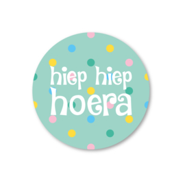 hiep hiep hoera | 5 ronde stickers