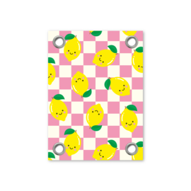 citroen patroon roze/wit | tuinposter
