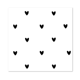 10 vellen Inpakpapier | HEARTS Black & White