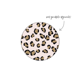 Stickers | Per 10 stuks | Pink Leopard & goudfolie