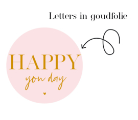 Stickers | Per 10 stuks | Happy you day Soft Pink