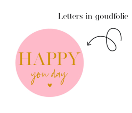 Stickers | Per 10 stuks | Happy you day Bright Pink