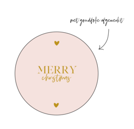 Stickers | Per 10 stuks | Merry Christmas | Roze