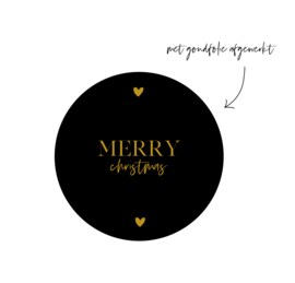 Stickers | Per 10 stuks | Merry Christmas | Zwart