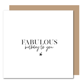 Dubbele kaart met kraft envelop | Fabulous Birthday to you