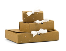 Gift Boxes | Kraft & White Triangle | Medium