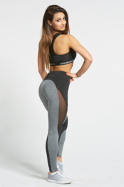 GYM GLAMOUR | SEXY BLACK/GREY FITNESS LEGGING