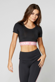 GYM GLAMOUR | RASHGUARD BLACK CROPTOP