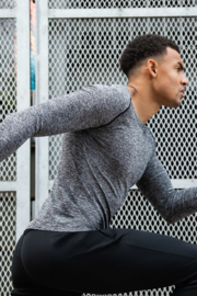 SEAMLESS LONGSLEEVE BLACK/GREY MELANGE