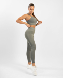 GAVELO PULSE NUDE OLIVE GREY SEAMLESS SPORTTOP