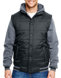 BURNSIDE HOODED BOMBERJACK BLACK/GREY