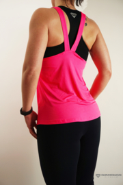 DIAMONDS GIA TANKTOP IN BLACK  OF NEON PINK