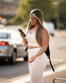 GAVELO SEAMLESS HONEYCOMB CALIFORNIA  WHITE BRALETTE / SPORTTOP