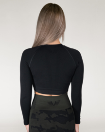 GAVELO SEAMLESS CROPPED LONGSLEEVE BLACK